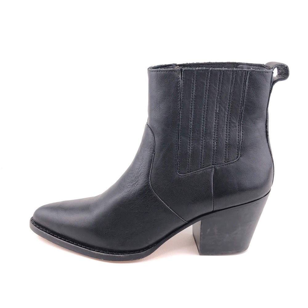 J. Crew Black Leather Chelsea Western Boots 8